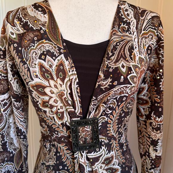 Vintage 90s/y2k Fairy Brown Top M - Picture 2 of 7